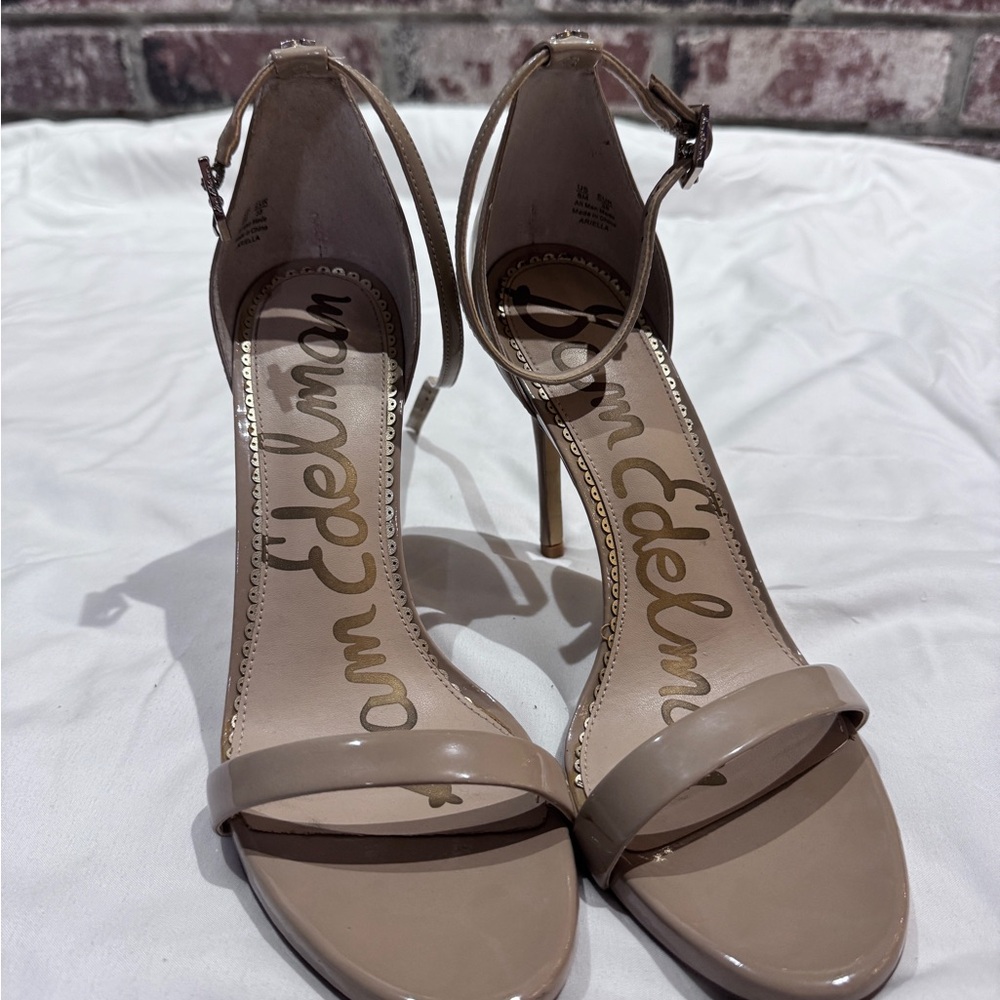 Sam Edelman Nude Ankle Strap Heels